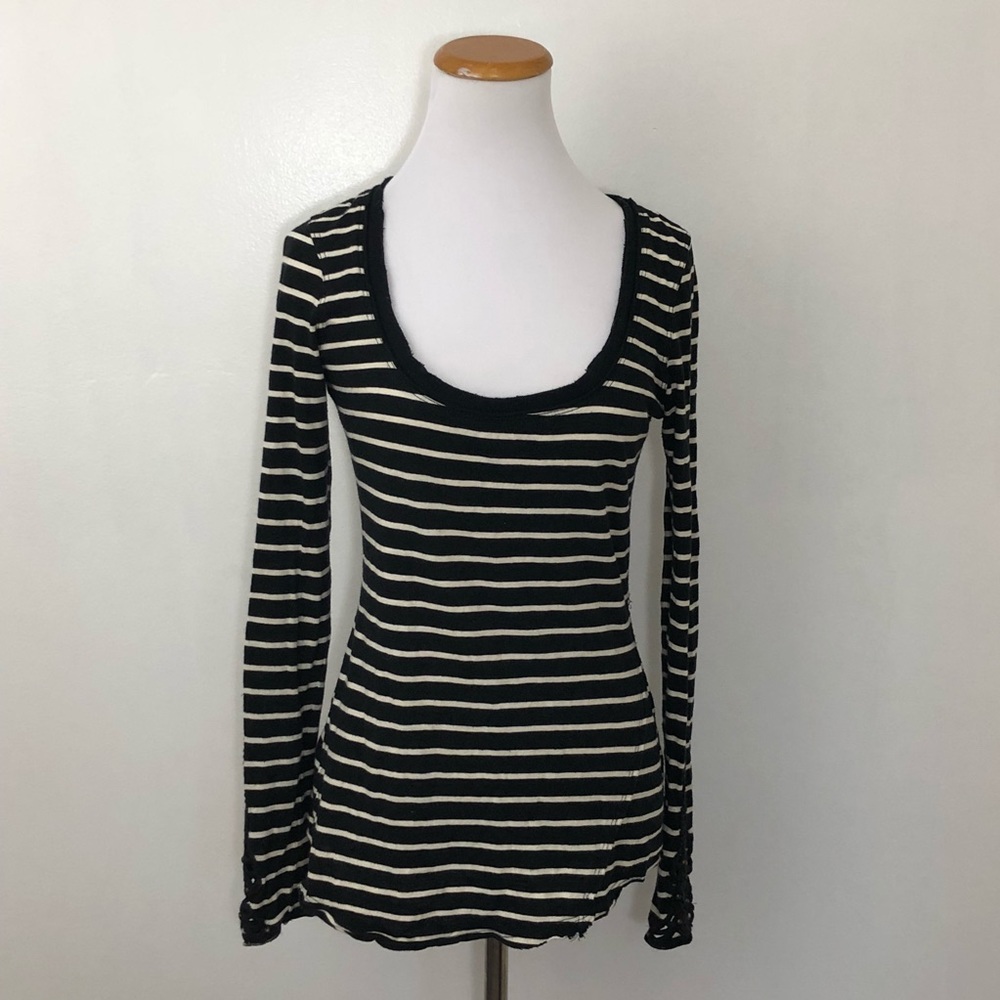 Free People Hard Candy Striped Top Fancy Cuffs - Picture 2 of 7